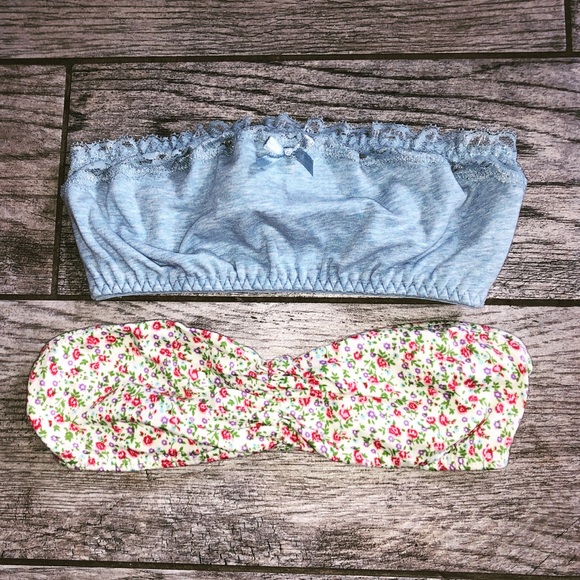 Two Small Bandeau Crop Tops - Picture 1 of 2